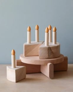 Odin Parker Exclusive Handmade Wooden Birthday Cake With Pedestal *New*