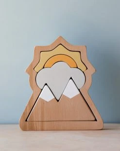 L And Wood Handmade Wooden Mountain Puzzle And Stacker *New*