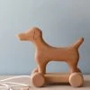 Outlet Handmade Wooden Dog Pull Toy Wooden Animals