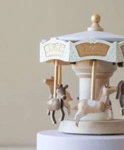 Wooderful Life *New* Pre-order: Wooden Carousel Music Box (ships End Of July)