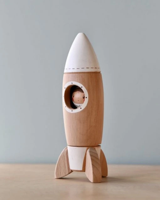Vendor-unknown Handmade Wooden Rocket & Astronaut