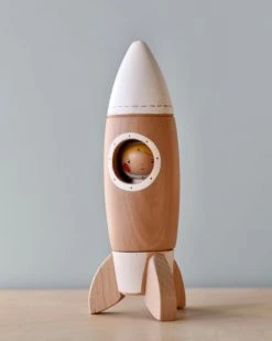Vendor-unknown Handmade Wooden Rocket & Astronaut