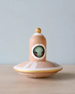 Odin Parker Handmade Wooden UFO With Alien