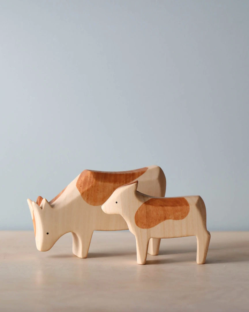 *New* Brin D'Ours | Handmade Spotted Brown Cow Set 3 *New* Brin D'Ours | Handmade Spotted Brown Cow Set