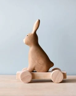Odin Parker Exclusive *New* Handmade Wooden Bunny Push Toy With Built-In Magnets