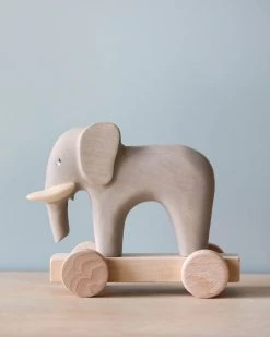 Odin Parker Exclusive *New* Handmade Wooden Elephant Push Toy With Built-In Magnets