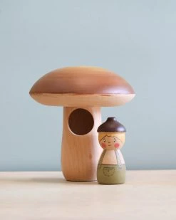 *New* Gnezdo Mushroom Home With Acorn Peg Doll