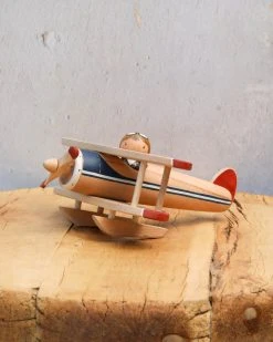 Gnezdo Handmade Wooden Airplane With Pilot