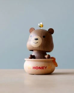 Odin Parker Wooden Honey Bear Bobblehead *New*
