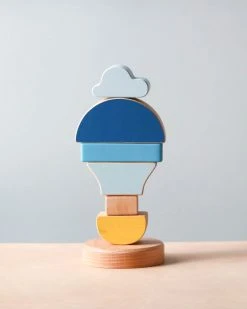 Animi Handmade Wooden Hot Air Balloon Stacker