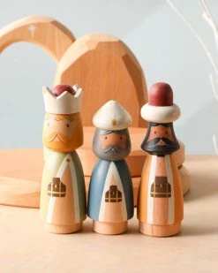 Gnezdo Handmade Wooden Peg Dolls Nativity Scene