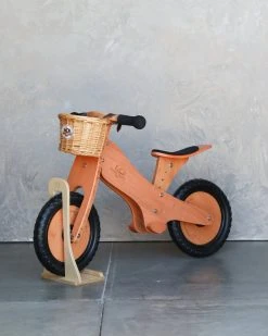 Kinderfeets Bamboo Balance Bike With Basket & Stand 9 Kinderfeets Bamboo Balance Bike With Basket & Stand