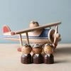 Gnezdo Handmade Wooden Airplane With Pilot