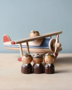 Gnezdo Handmade Wooden Airplane With Pilot