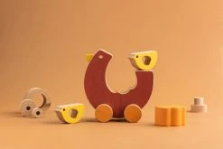 Animi *New* Handmade Wooden Chicken Push Toy