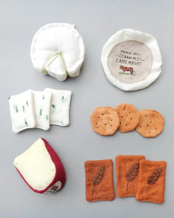 Normadot Handmade Soft Cheese And Crackers Play Food Set 4 Normadot Handmade Soft Cheese And Crackers Play Food Set