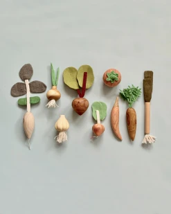 Vendor-unknown Handmade Wooden Vegetable Set