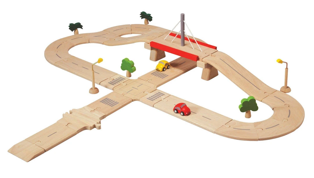 Plan Toys Wooden Road System Deluxe *New* 5 Plan Toys Wooden Road System Deluxe *New*