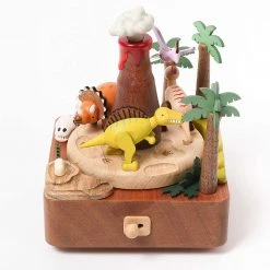 Wooderful Life Wooden Volcano & Dinosaur Music Box