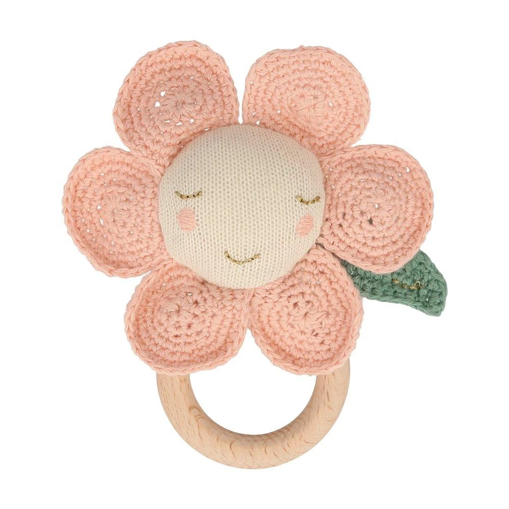 *New* Meri Meri Daisy Baby Booties & Rattle 6 *New* Meri Meri Daisy Baby Booties & Rattle