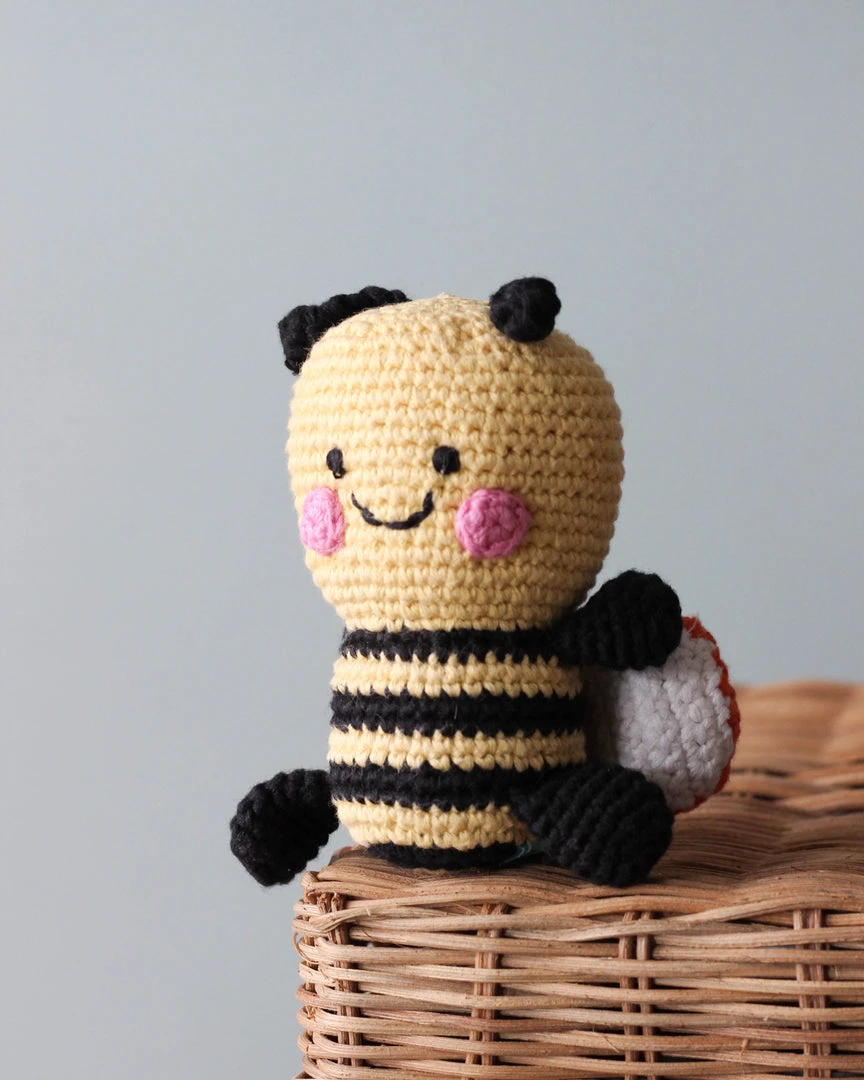 Pebble Handmade Bee Rattle *New* 3 Pebble Handmade Bee Rattle *New*