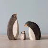 Brin D'Ours *New* Handmade Wooden Penguin Family
