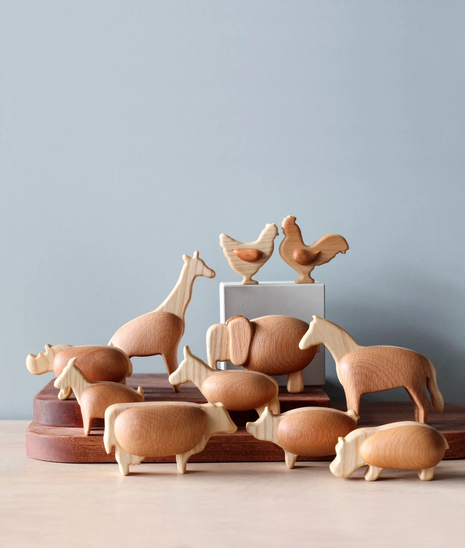 Mercikos Handmade Chunky Wooden Animals *New* 3 Mercikos Handmade Chunky Wooden Animals *New*