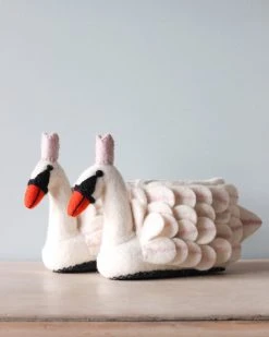 Odin Parker *New* Handmade Wool Swan Slippers