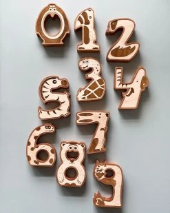 Circle Solid *New* Wooden Animal Numbers (0-9) - Made In USA