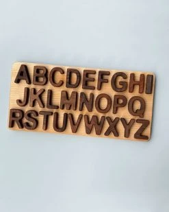 Oyuncak *New* Uppercase Walnut Alphabet Puzzle