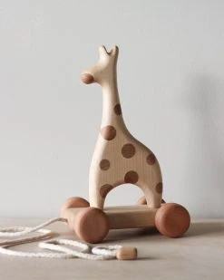 Tateplota Handmade Wooden Giraffe Pull Toy