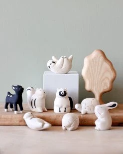 T-Lab Handmade Tiny Wooden Forest Animals Wooden Toys