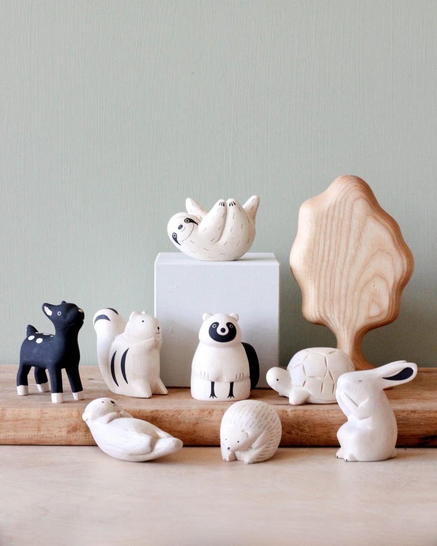 T-Lab Handmade Tiny Wooden Forest Animals Wooden Toys