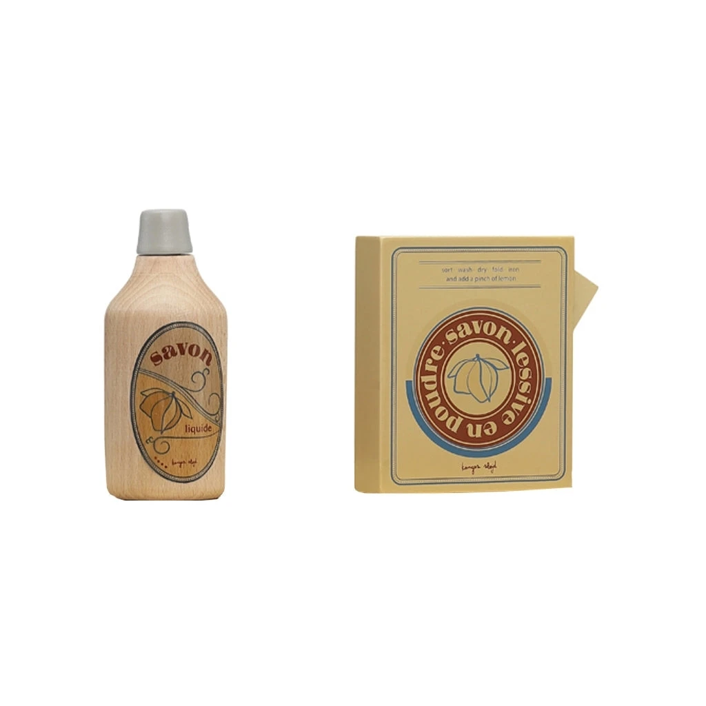 Konges Sløjd Wooden Washing Machine With Pretend Laundry Detergent *New* 6 Konges Sløjd Wooden Washing Machine With Pretend Laundry Detergent *New*