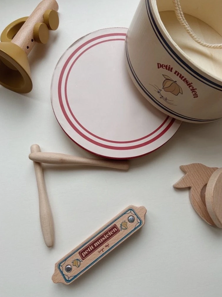 Konges Sløjd Wooden Drum & Instruments Set 4 Konges Sløjd Wooden Drum & Instruments Set