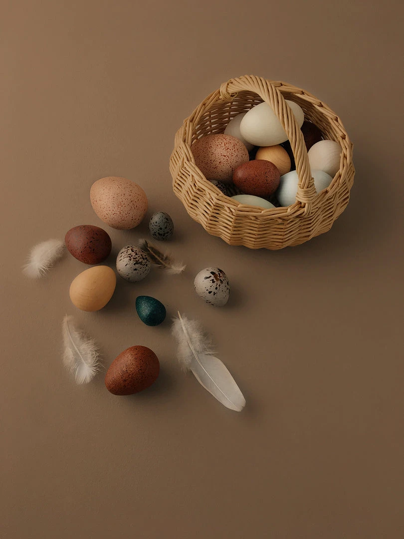 A Dozen Wooden Bird Eggs - Moon Picnic 4 A Dozen Wooden Bird Eggs - Moon Picnic