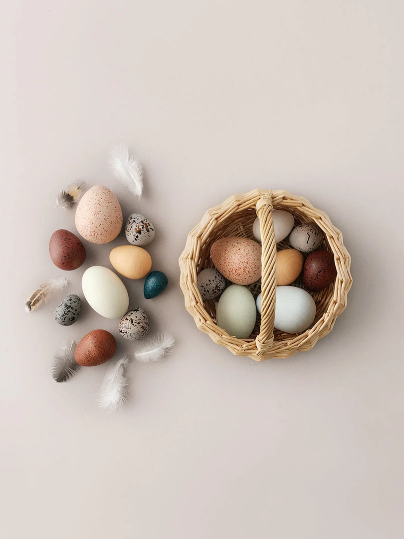 A Dozen Wooden Bird Eggs - Moon Picnic 3 A Dozen Wooden Bird Eggs - Moon Picnic