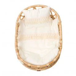 Poppie Toys Poppie Rattan Doll Crib + Duvet Set