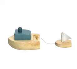 Kiko & GG Wind-up Wooden Bath Boat *New*