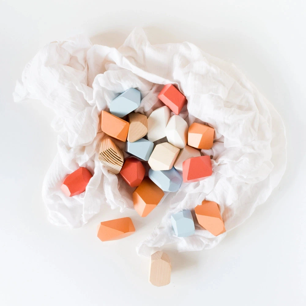 Rock Blocks | 16-Piece Stacking Wooden Rocks 4 Rock Blocks | 16-Piece Stacking Wooden Rocks