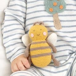 Albetta *New* Organic Baby Booties And Rattle - Bee