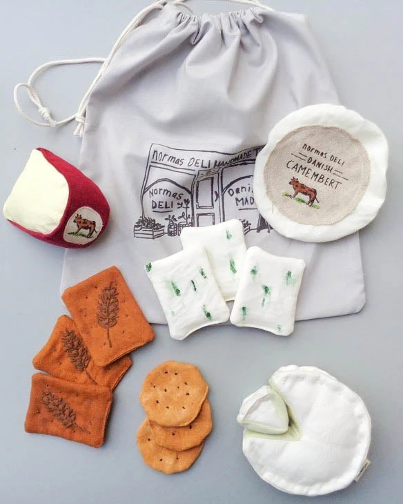 Normadot Handmade Soft Cheese And Crackers Play Food Set 3 Normadot Handmade Soft Cheese And Crackers Play Food Set