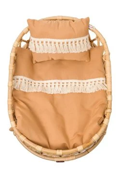 Poppie Toys Poppie Rattan Doll Crib + Duvet Set