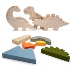 Briki Vroom Vroom Wooden Dinosaur Set