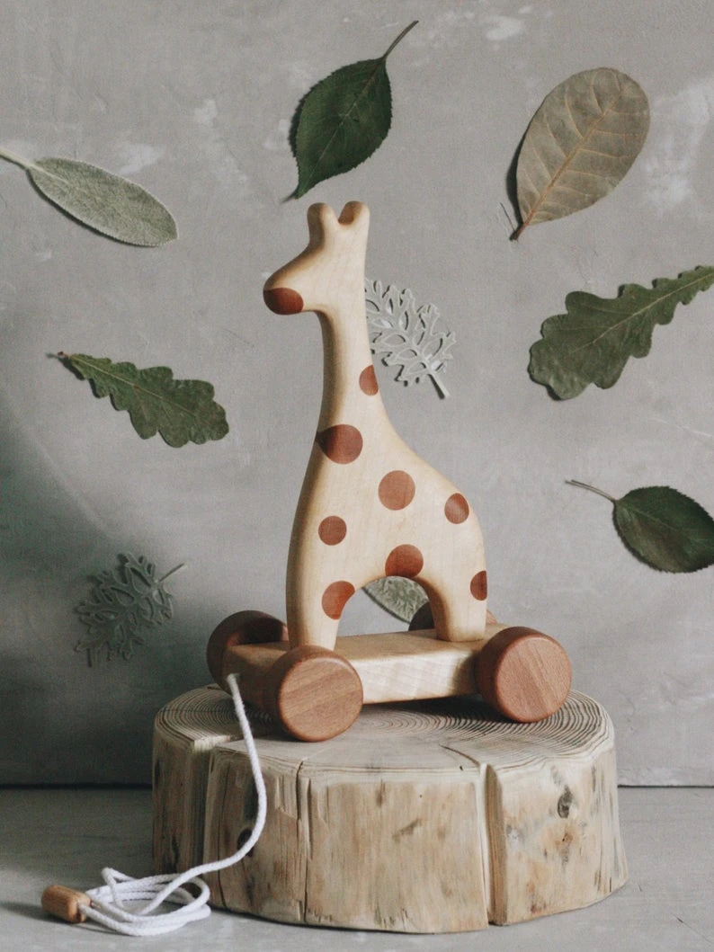 Tateplota Handmade Wooden Giraffe Pull Toy 5 Tateplota Handmade Wooden Giraffe Pull Toy