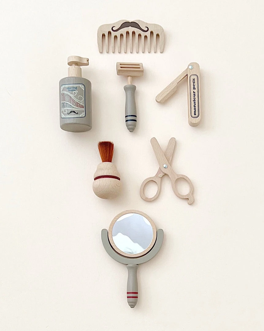 Konges Sløjd Pretend Play Wooden Barber Set 3 Konges Sløjd Pretend Play Wooden Barber Set