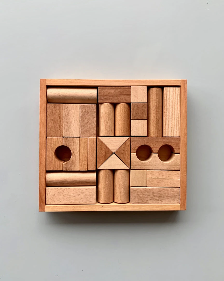 Wooden Story Wooden Building Blocks With Tray 3 Wooden Story Wooden Building Blocks With Tray