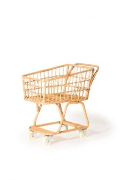 Poppie Toys *New* Rattan Grocery Shopping Cart