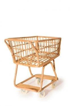 Poppie Toys *New* Rattan Grocery Shopping Cart